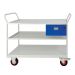 Mobile Maintenance Trolley - Steel Worktop - Fitted With Dark Blue Drawer & 3 Shelves - H.1050 W.900 D.600