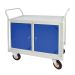 Mobile Maintenance Trolley - Steel Worktop - Fitted With Dark Blue Double Cupboard - H.1050 W.900 D.600