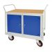 Mobile Maintenance Trolley - MDF Worktop - Fitted With Dark Blue Double Cupboard - H.1050 W.900 D.600