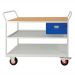 Mobile Maintenance Trolley - MDF Worktop - Fitted With Dark Blue Drawer & 3 Shelves - H.1050 W.900 D.600